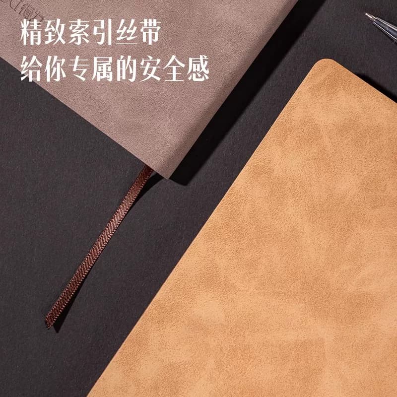 得力文具可定制4本羊巴皮笔记本加厚考公本子记事本A5考研笔记横线课堂文艺商务办公26年新款皮面本会议记录,详情图 4