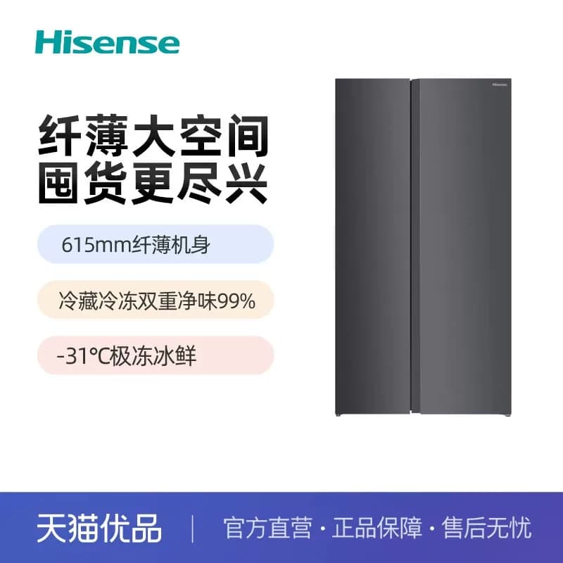 海信550L大容量超薄对开门冰箱BCD-550WFK1DP