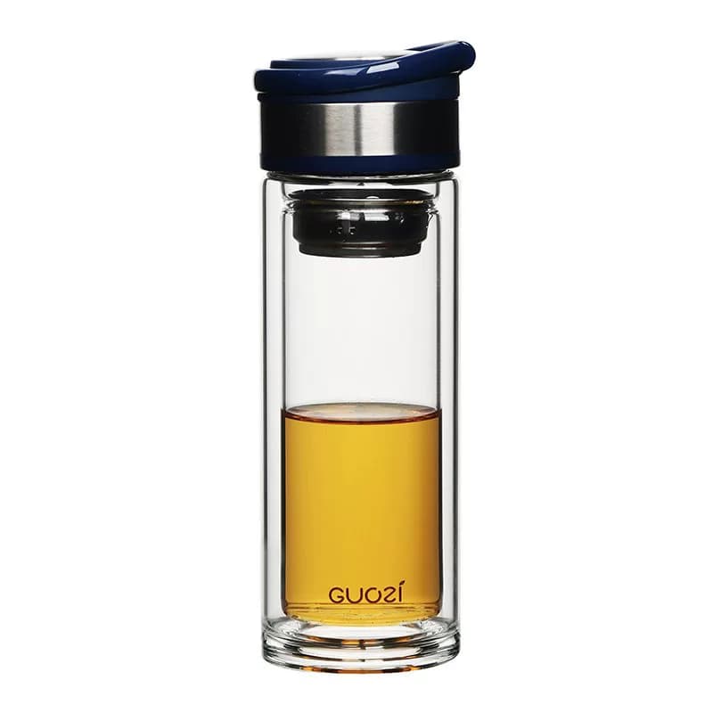 果兹（GUOZI）雅致双层玻璃杯300ml GZ-S06 隔热杯子 带滤网
