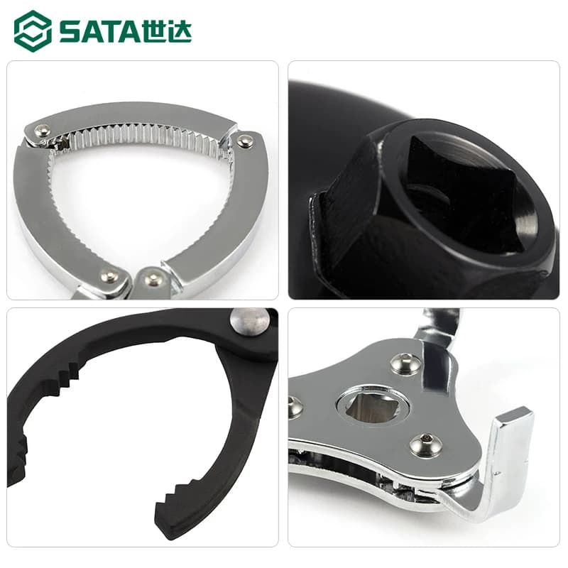 世达机油滤清器扳手 SATA汽修工具手铐式钳式扳子皮带式两用扳手,详情图 3