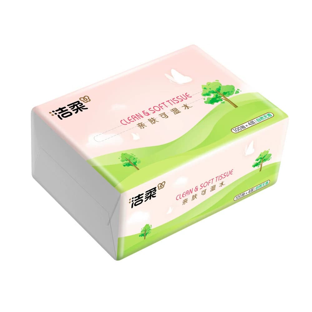 洁柔TR106001A 195*155 4层100抽纸面巾 16包/箱