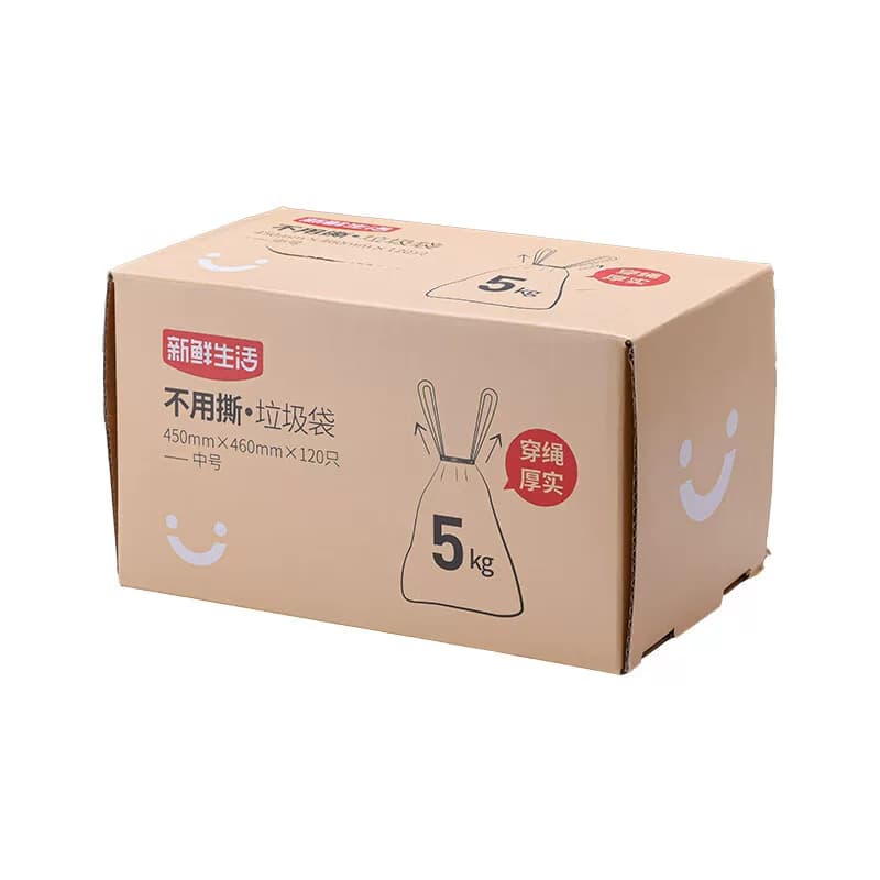 新鲜生活 SH-8119 垃圾袋盒装 不用撕穿绳中号 120只 单位：盒
