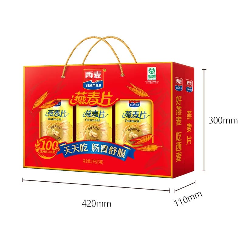 西麦 燕麦片礼盒1kg（3罐）