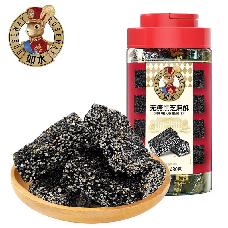 如水无糖黑芝麻酥480g