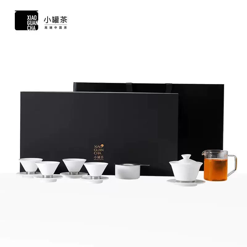 小罐茶 2.0功夫套茶具-宣纸白304不锈钢食品级保温杯茶具礼盒