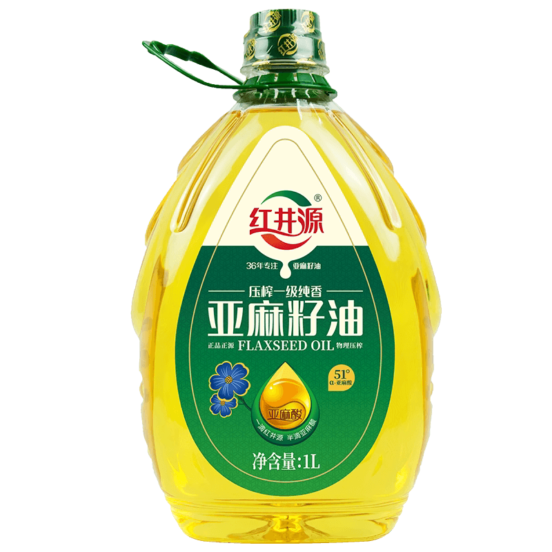 红井源压榨一级纯香亚麻籽油1L