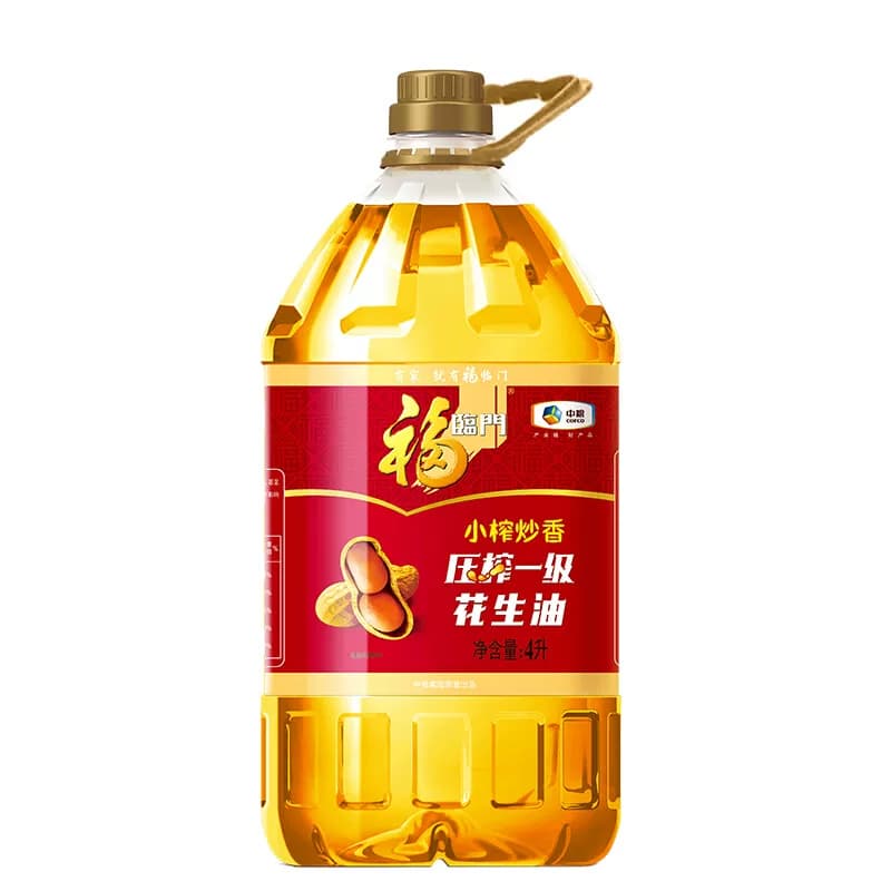 中粮福临门小榨炒香压榨一级花生油4L