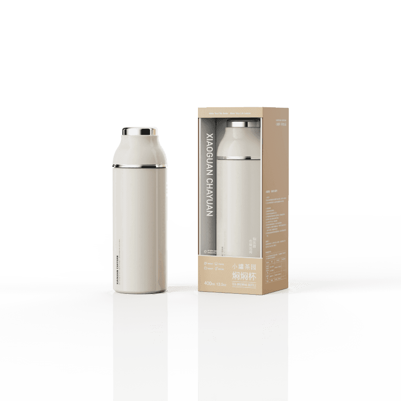 小罐茶园 焖焖杯（400ml·奶油白304不锈钢食品级保温杯茶具礼盒