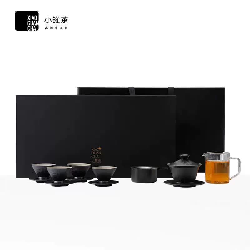 小罐茶2.0功夫套茶具-翰墨黑-陶土本色304不锈钢食品级保温杯茶具