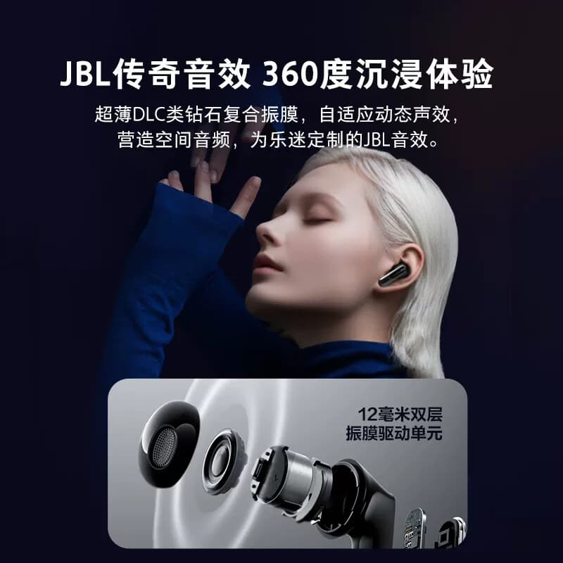 JBL LIVE FLEX 3晶彩荚智能触屏自适应降噪真无线蓝牙耳机,详情图 5