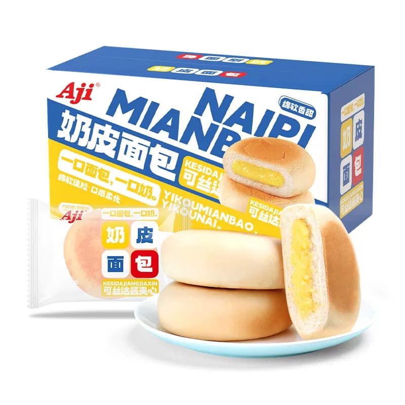Aji奶皮面包550g*2 早餐面包夹心健身代餐 办公室零食营养早餐