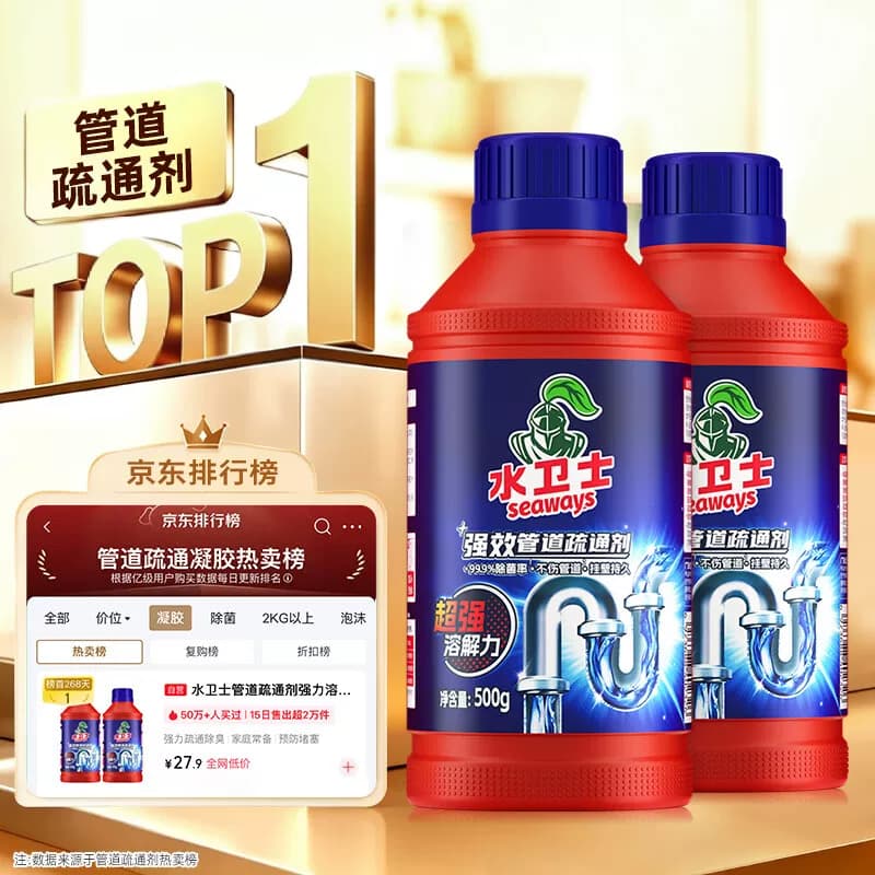 水卫士清洁套装 管道疏通剂2件套装W04