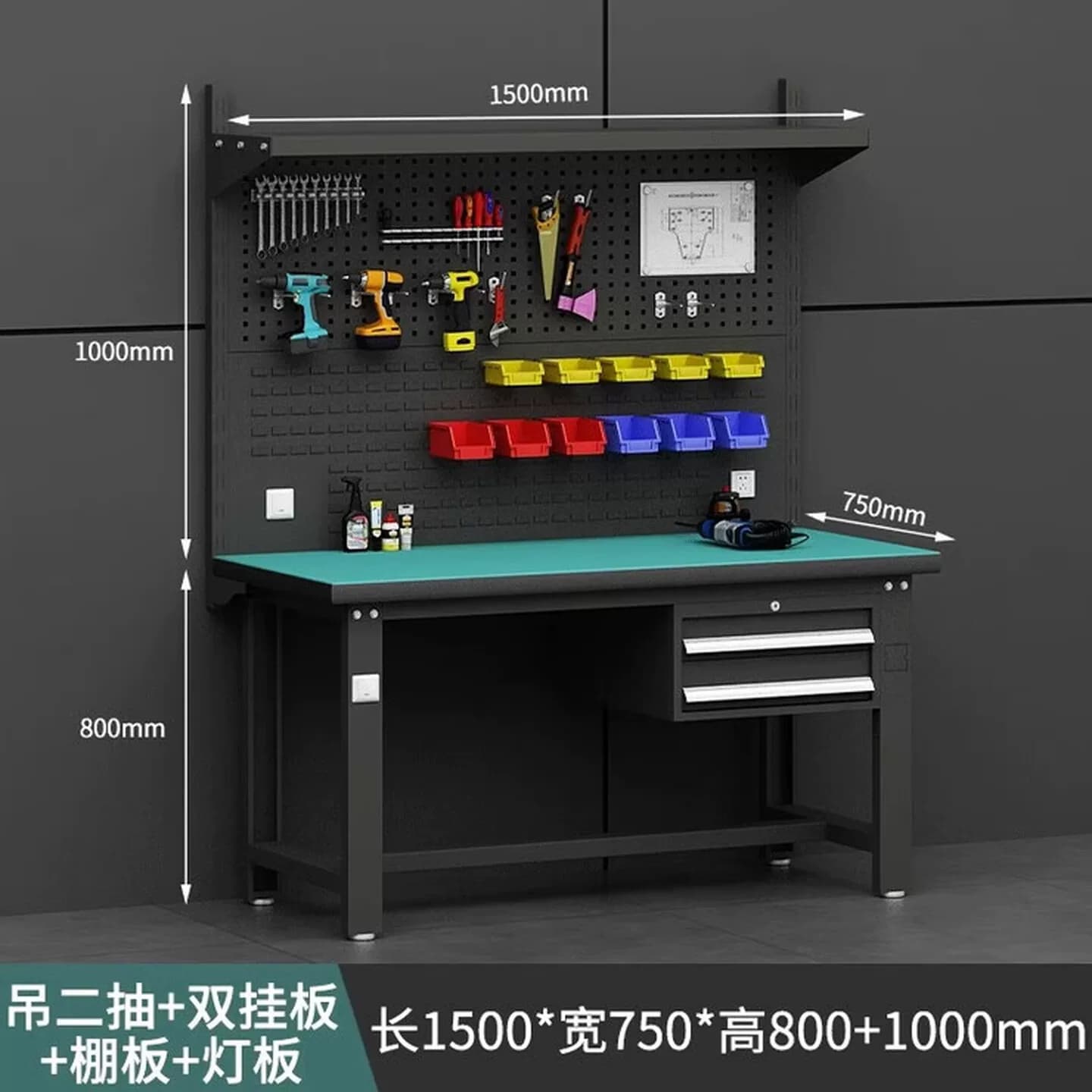重型钳工工作台车间防静电操作台不锈钢钳工台电工实验台检验桌子