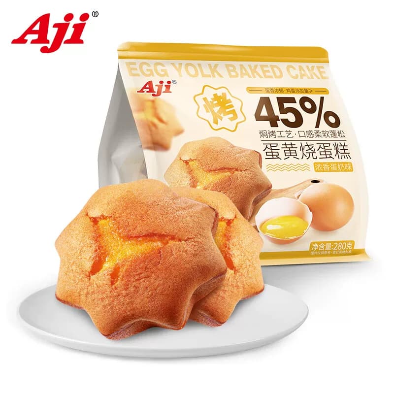 Aji蛋黄烧蛋糕（浓香蛋奶味）280g*2营养早餐软面包点心休闲零食