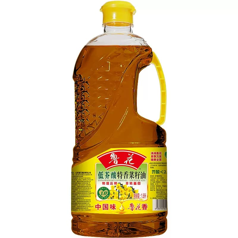 鲁花菜籽油低芥酸 特香压榨一级食用油非转基因1.6L*1瓶