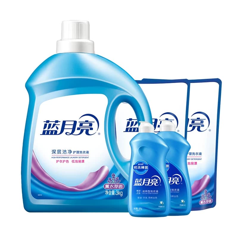 蓝月亮深层洁净机洗手洗洗衣液套装3kg+袋1kg*2+手洗翻盖500g*2