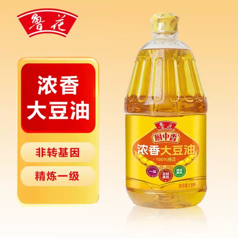 鲁花厨中香浓香大豆油1.8L*1桶