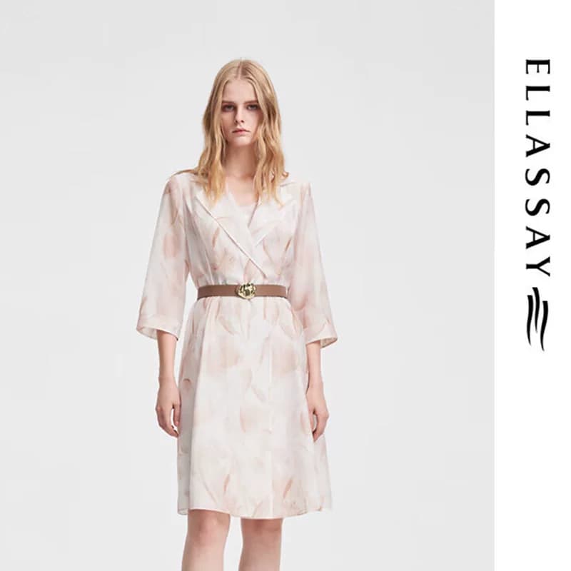 歌力思（ELLASSAY）春款轻薄印花两件式风衣女
