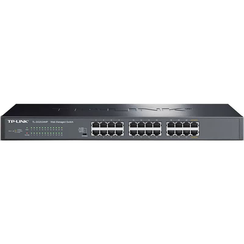 TP-LINK 24口全千兆交换机 Web网管PoE供电交换机 TL-SG2024MP