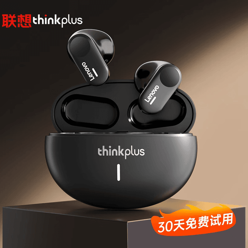 Lenovo/联想  LP19半入耳式运动音乐降噪耳机 无线蓝牙耳机 黑色