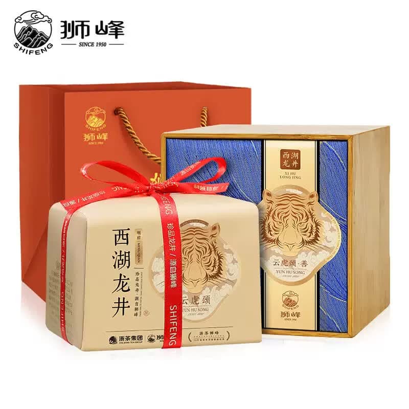 狮峰 西湖龙井云虎颂明前特级纸包150g 明前早春精选绿茶茶叶