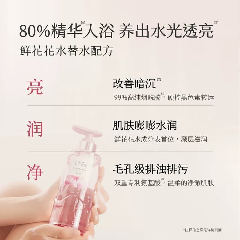 半亩花田50%玫瑰纯露水光焕亮香氛沐浴露橘子海400g单位:瓶,详情图 2