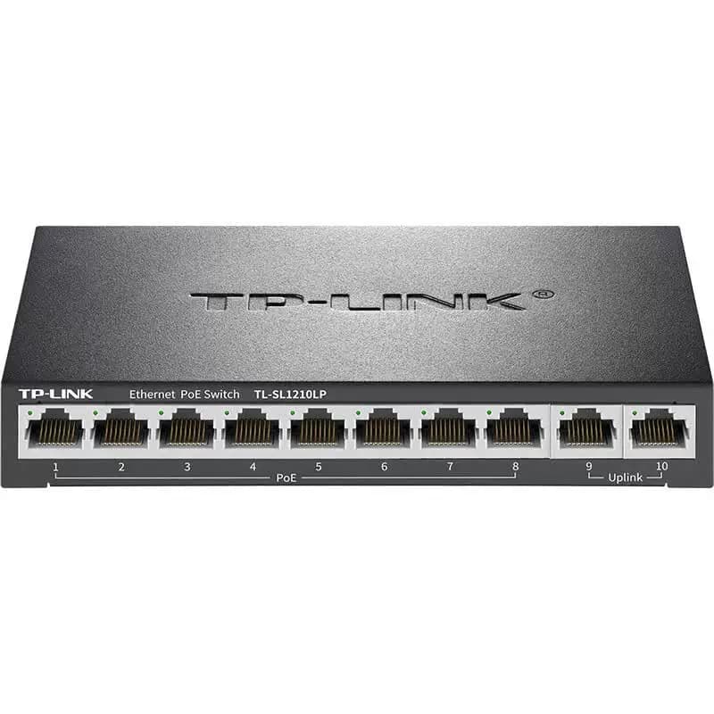 TP-LINK 10口百兆交换机 双上联8口poe交换机 TL-SL1210LP