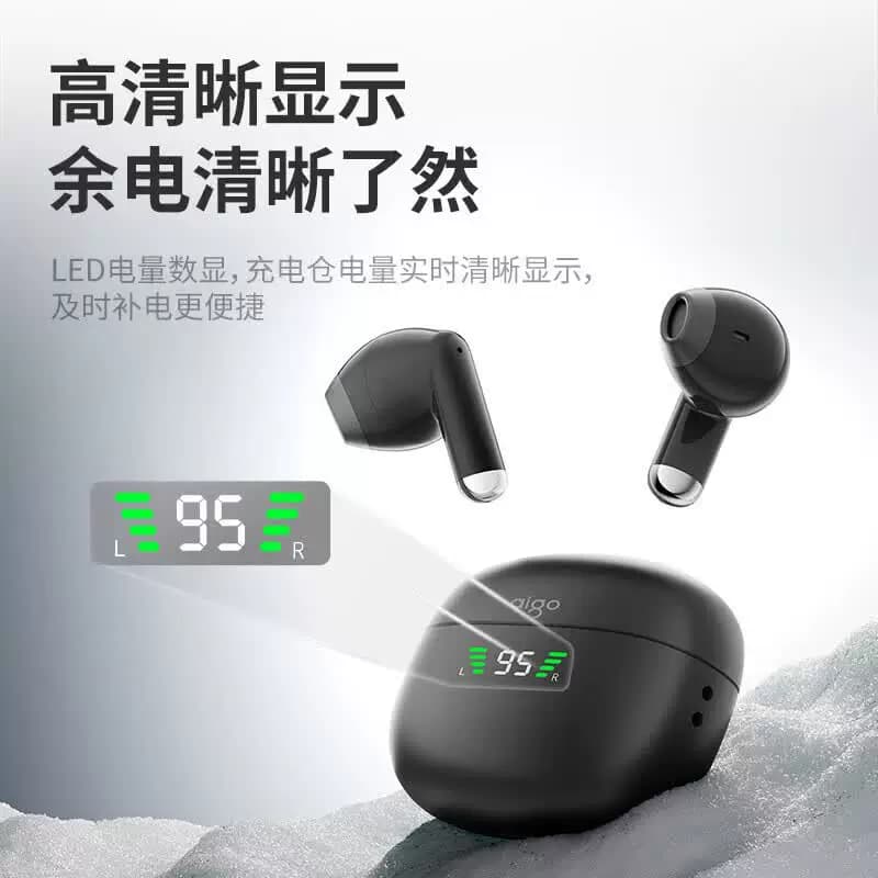 爱国者半入耳式运动游戏长续航电量数显无线蓝牙耳机TQ15黑色