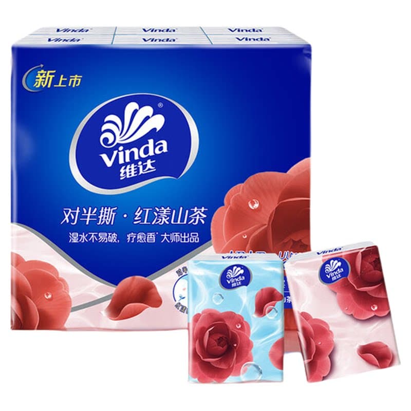维达手帕纸4层7片*12包红漾山茶小包纸巾便携装餐巾纸迷你纸手帕