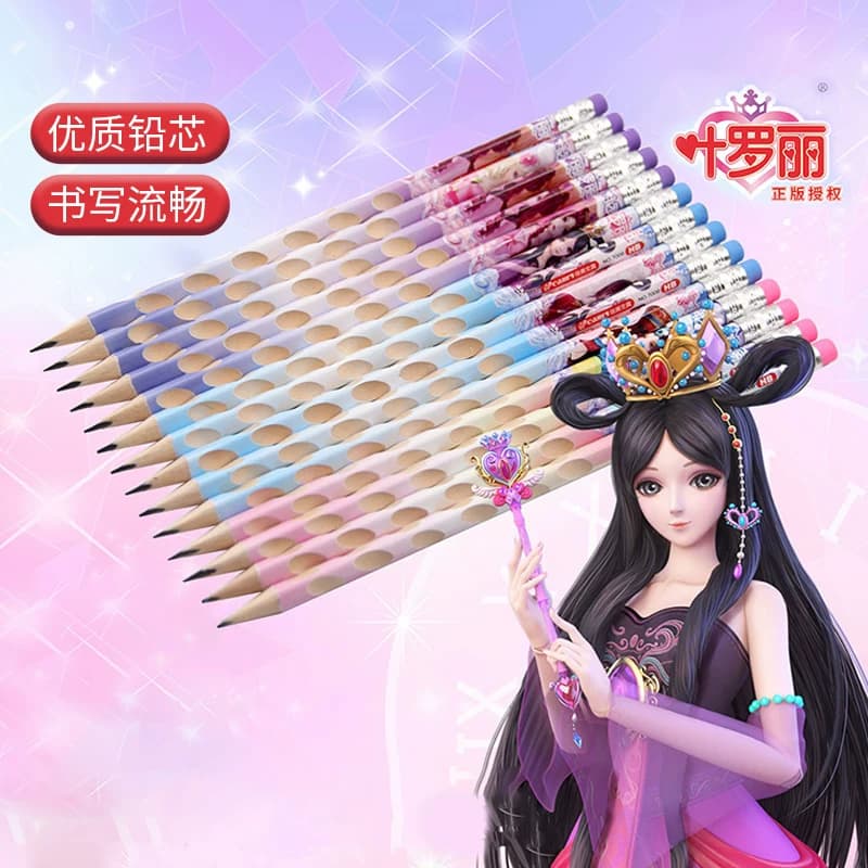 叶罗丽铅笔儿童小学生一年级专用洞洞HB铅笔套装带橡皮文具卷笔刀,详情图 2