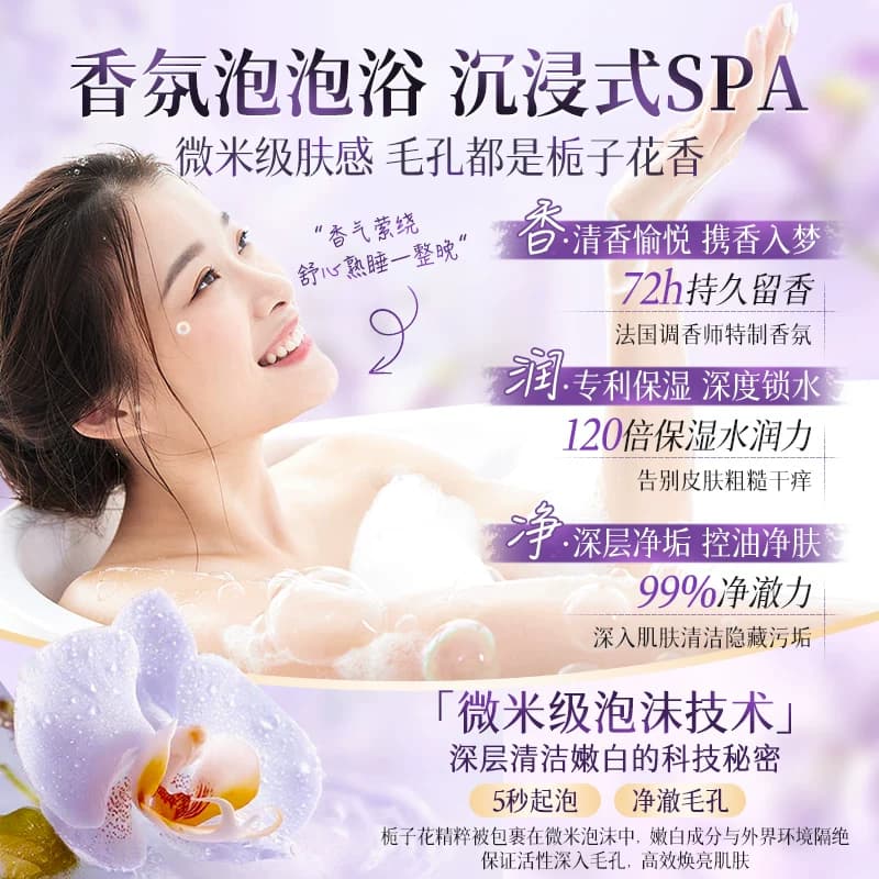 栀子花沐浴露持久留香72小时香水滋润保湿乳液女男士通用官方正品,详情图 3