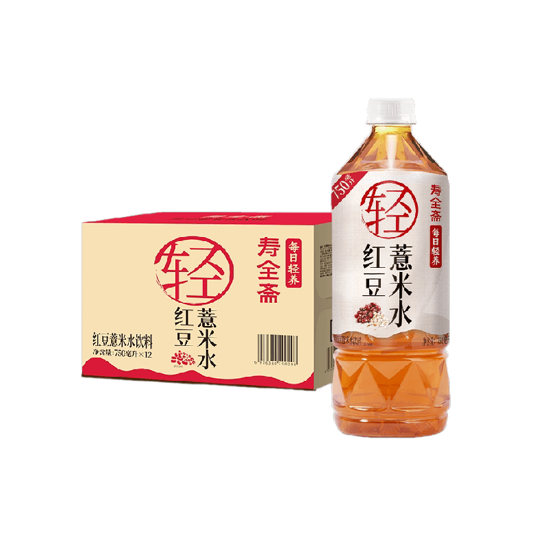 寿全斋红豆薏米水无糖饮料整箱大瓶免煮薏仁水茶饮料0糖0脂0能量
