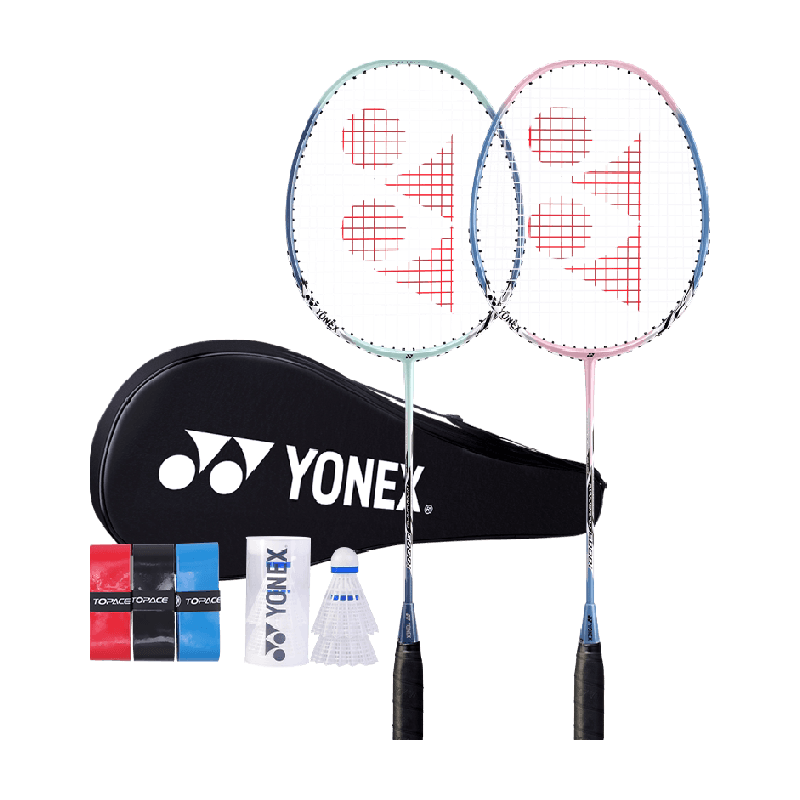 YONEX尤尼克斯羽毛球拍正品复合一体初学装备yy超轻双拍套装,详情图 1