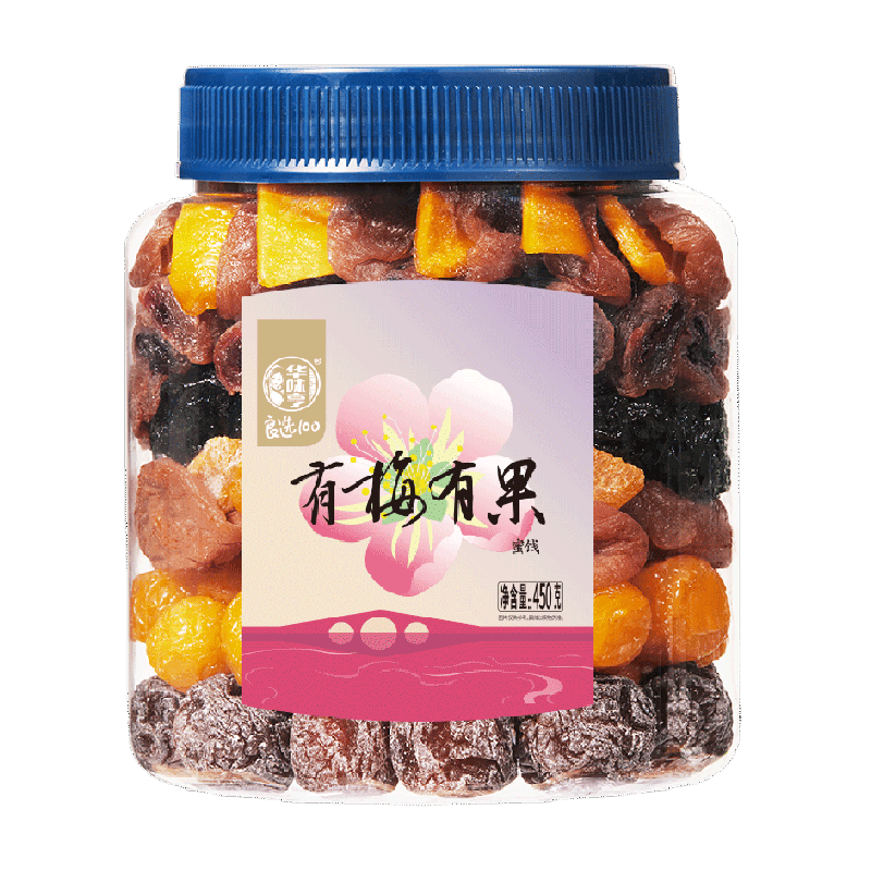 华味亨有梅有果450g千梅工坊梅子混合蜜饯青梅果脯零食