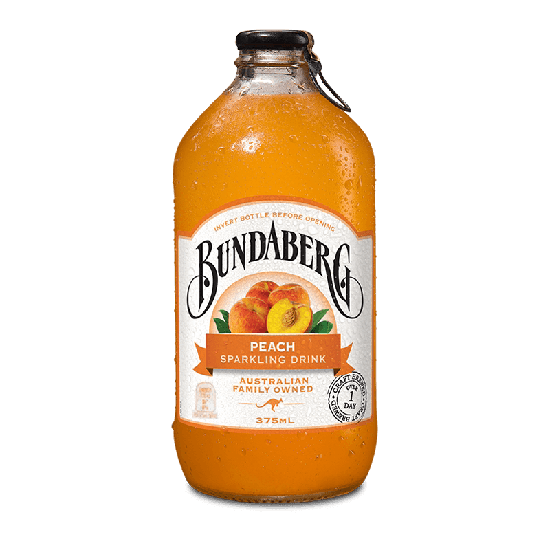 宾得宝Bundaberg澳洲进口蜜桃味网红气泡水375ml*1果汁汽水饮料