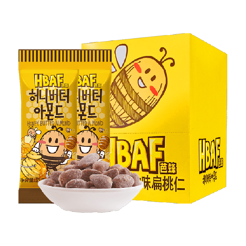 芭蜂进口蜂蜜黄油扁桃仁混合坚果腰果山葵味零食情侣休闲小吃