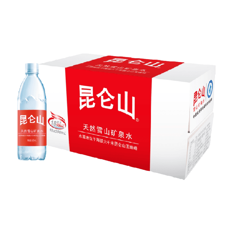 昆仑山高端雪山天然矿泉水弱碱性品质好水整箱