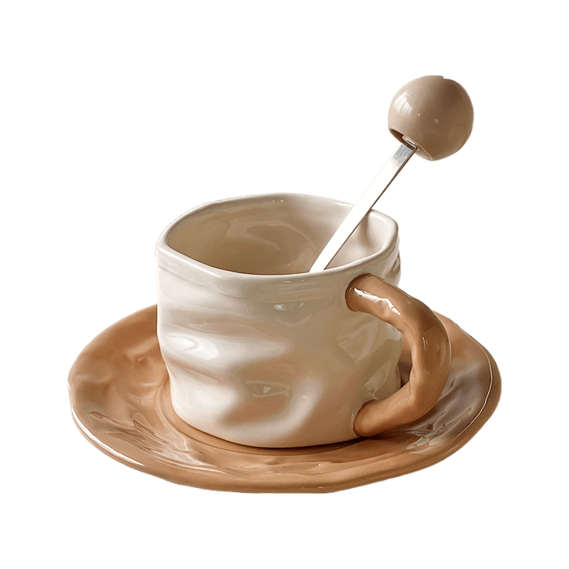 佩尔森高颜值轻奢咖啡杯高档精致陶瓷杯子下午茶杯碟套装高级感