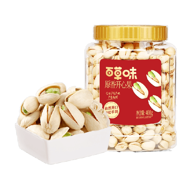 百草味罐装坚果开心果仁自然开口休闲零食小吃办公室网红健康