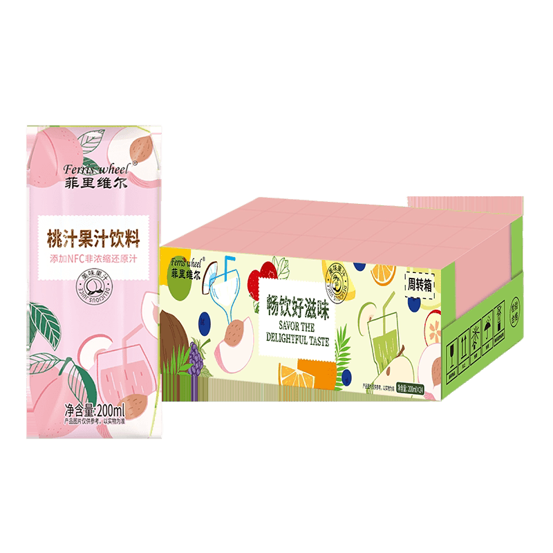 菲里维尔桃子汁桃汁果汁夏季饮品分享畅饮囤货装