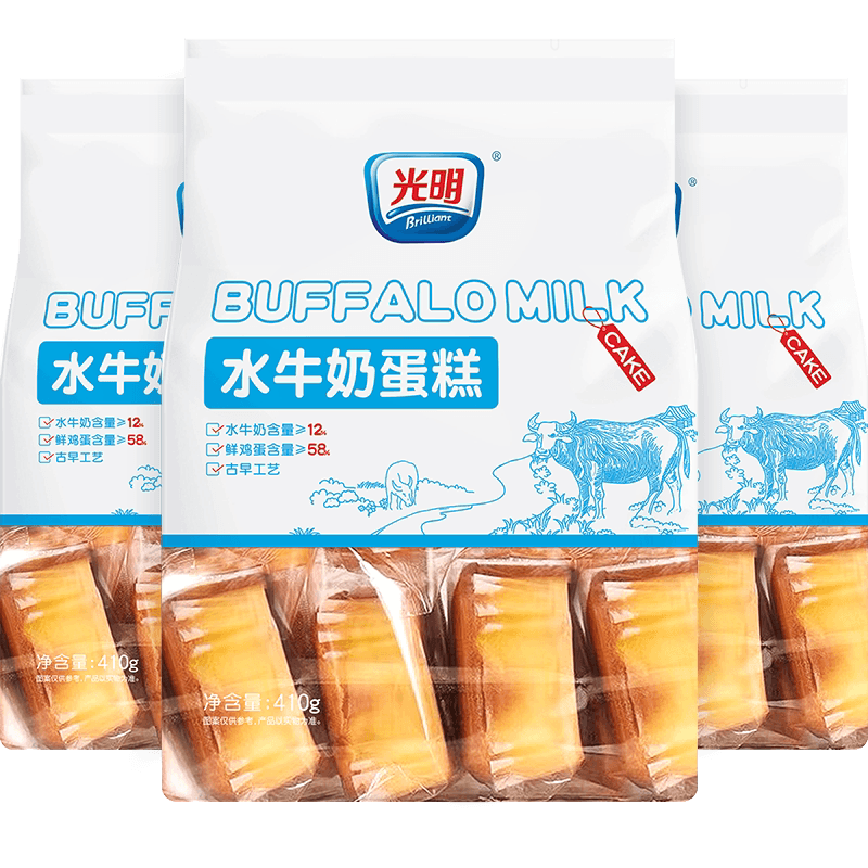 光明无蔗糖水牛奶蒸蛋糕点吐司零食健康早饭即食面包营养早餐