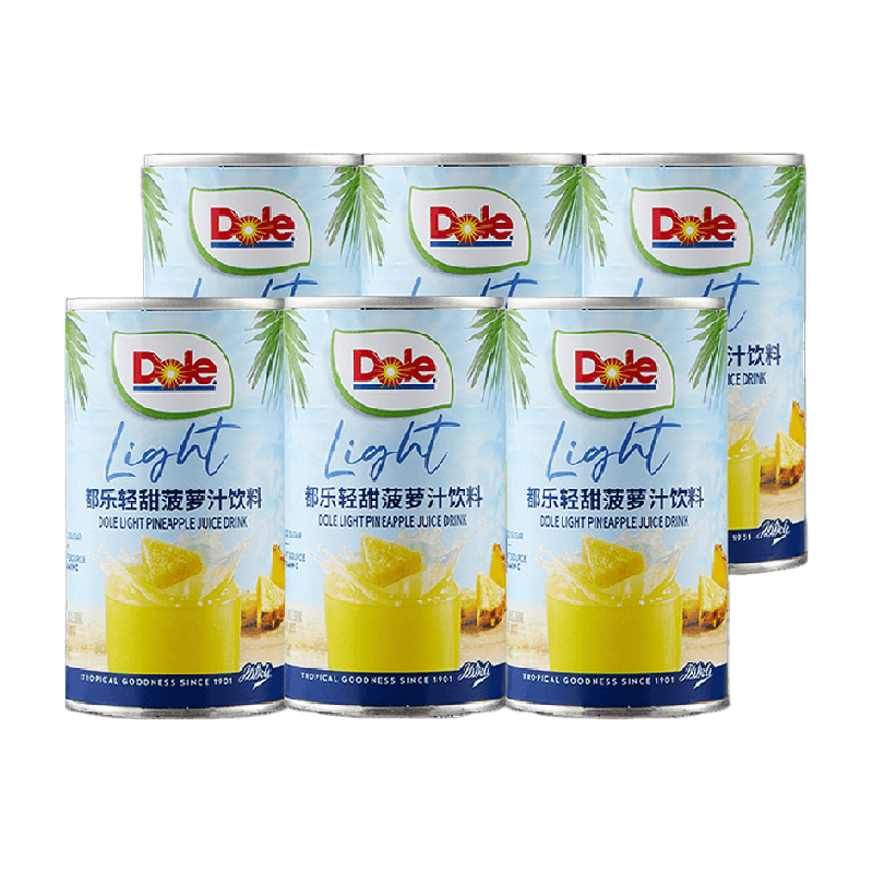 Dole都乐进口轻甜菠萝汁果汁饮料饭搭子节日聚会饮品