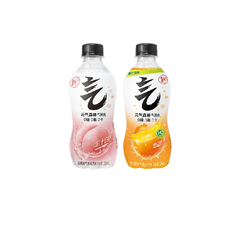 元气森林气泡水280ml*24瓶(白桃味12瓶+维C橙味12瓶)