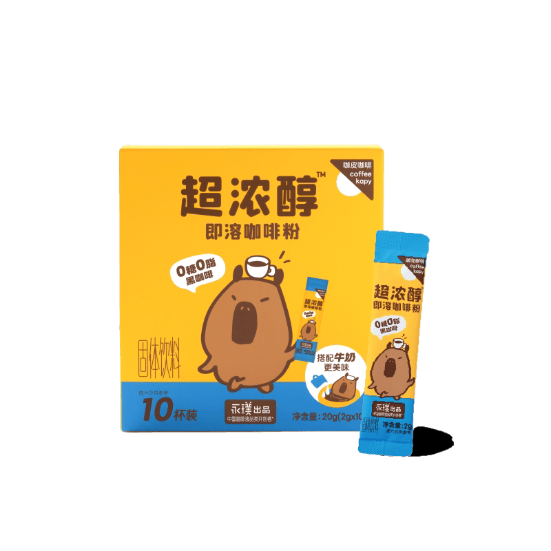 永璞咖皮超浓醇即溶咖啡粉美式拿铁黑咖啡速溶咖啡0糖0脂