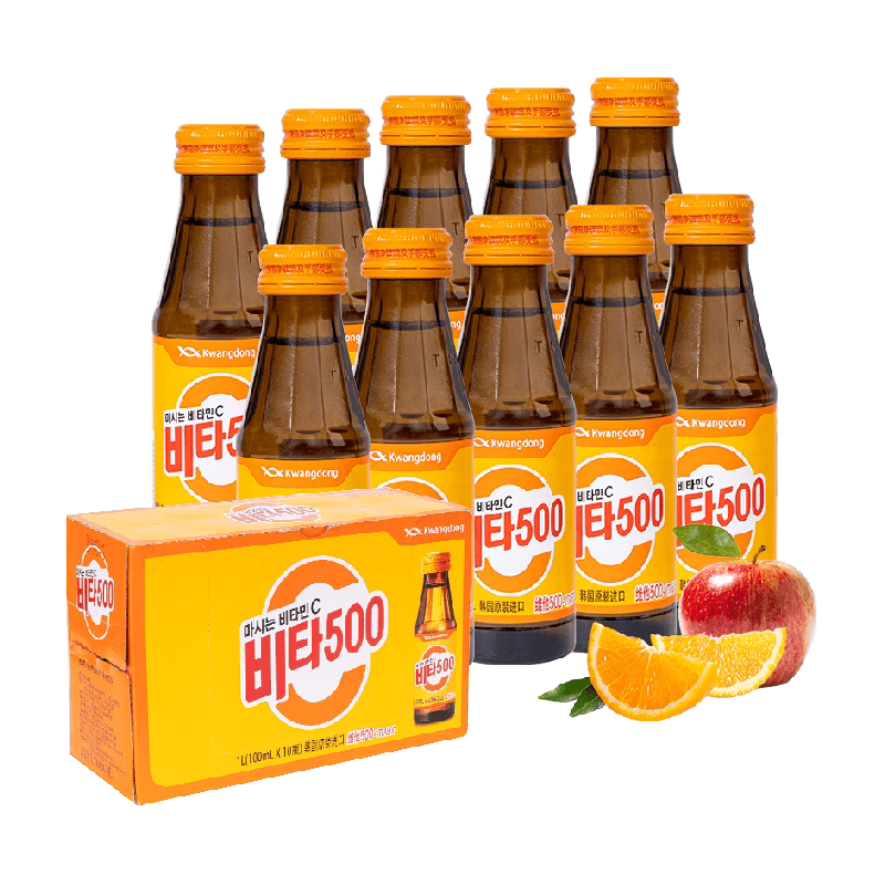 韩国进口维他500苹果味饮料100ml*10瓶维生素C维他命果汁饮品