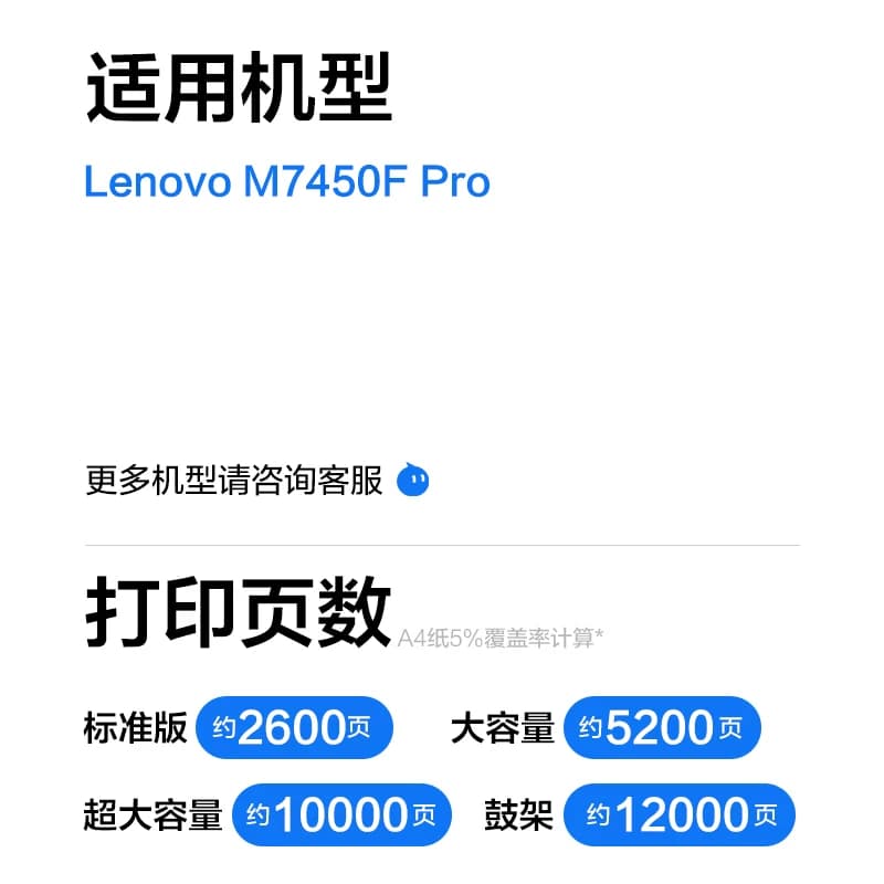 彩格原装适用联想M7450F Pro硒鼓7450F Pro打印机粉盒激光复印机一体机易加粉墨盒套装鼓架Lenovo晒鼓碳粉盒,详情图 3
