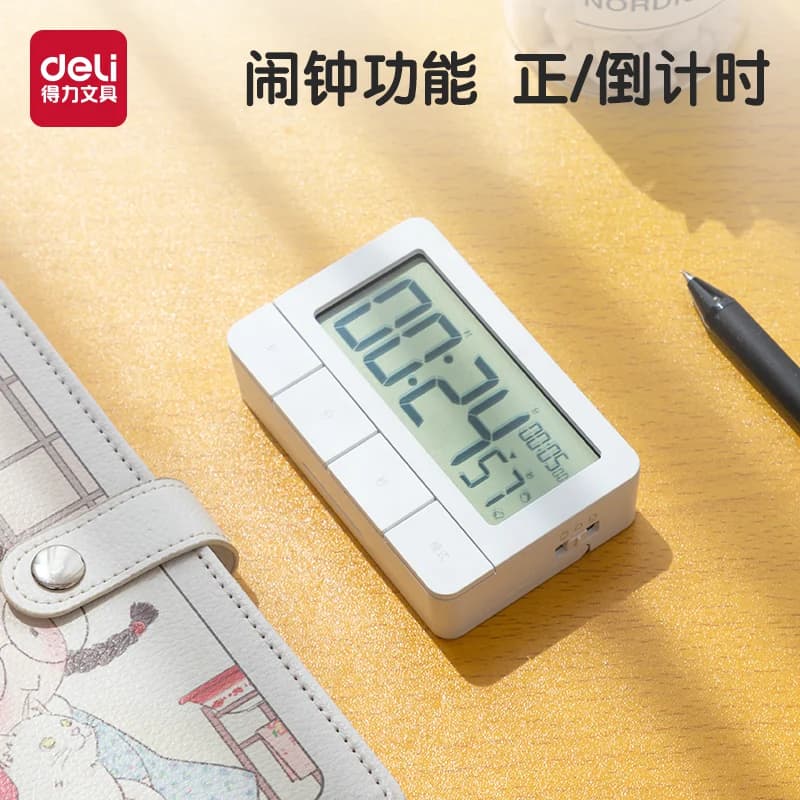 得力计时器学习专用自律闹钟学生定时器两用儿童作业时间管理器,详情图 1