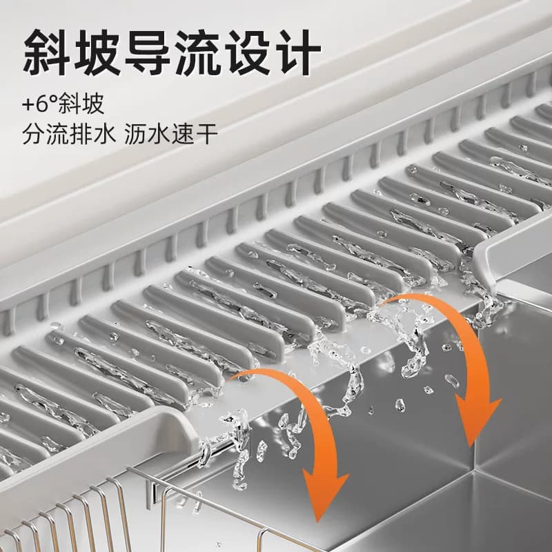 硅胶沥水垫窄边折叠厨房台面洗手池防溅水槽接水斜坡吸水【企采】,详情图 4