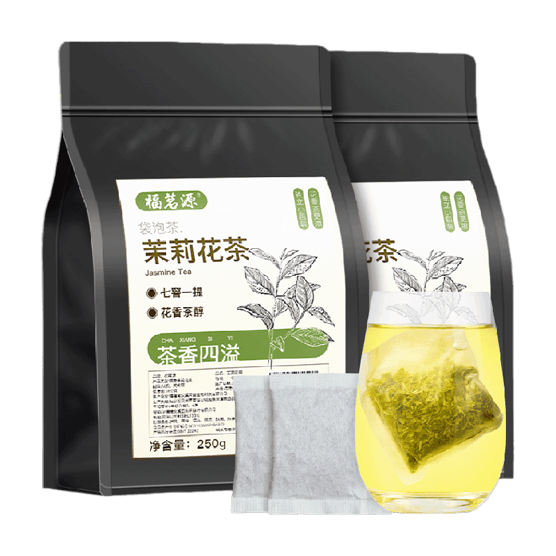 福茗源花草茶茉莉花茶袋装茶包袋泡茶茉莉花茶绿茶冷泡组合,详情图 2