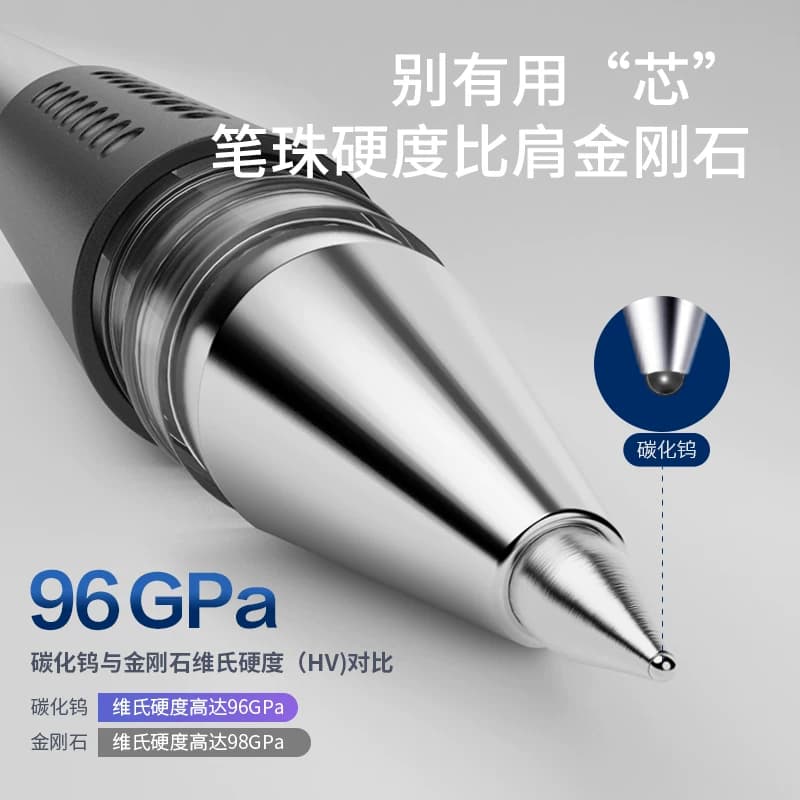 得力中性笔拔帽子弹头0.5黑色水笔红笔学生用蓝色笔备考考试考研碳素黑色水性签字笔商务办公文具圆珠笔,详情图 4